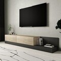 Comoda TV, Hanah Home, Major, 180x30x37 cm, PAL, Travertin / Antracit