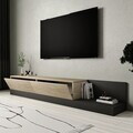 Comoda TV, Hanah Home, Major, 180x30x37 cm, PAL, Travertin / Antracit