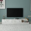Comoda TV, Hanah Home, Major, 180x30x37 cm, PAL, Marmură Marmo / Alb