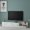Comoda TV, Hanah Home, Major, 180x30x37 cm, PAL, Marmură Marmo / Alb