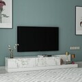Comoda TV, Hanah Home, Major, 180x30x37 cm, PAL, Marmură Marmo / Alb