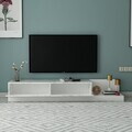 Comoda TV, Hanah Home, Major, 180x30x37 cm, PAL, Marmură Marmo / Alb