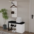 Cuier cu pantofar, Hanah Home, Lion, PAL, Alb