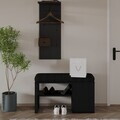 Cuier cu pantofar, Hanah Home, Lion, PAL, Negru