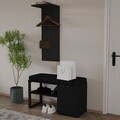 Cuier cu pantofar, Hanah Home, Lion, PAL, Negru