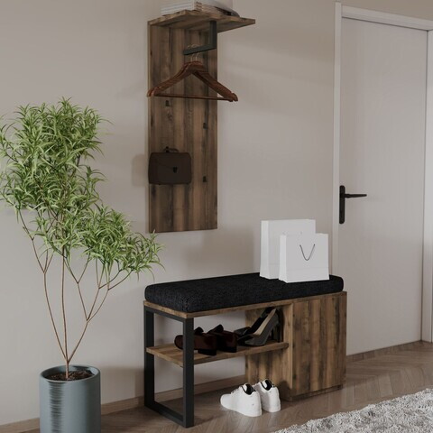 Cuier cu pantofar, Hanah Home, Lion, PAL, Nuc antic