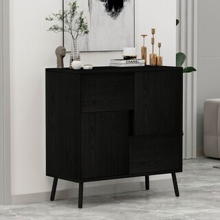 76.5x79.5x35 cm, Black Wood