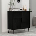 Dulap multifunctional, Hanah Home, Darien, 76.5x79.5x35 cm, PAL, Black Wood