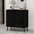 Dulap multifunctional, Hanah Home, Darien, 76.5x79.5x35 cm, PAL, Black Wood