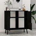 Dulap multifunctional, Hanah Home, Darien, 76.5x79.5x35 cm, PAL, Black Wood