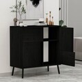 Dulap multifunctional, Hanah Home, Darien, 76.5x79.5x35 cm, PAL, Black Wood