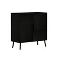 Dulap multifunctional, Hanah Home, Darien, 76.5x79.5x35 cm, PAL, Black Wood
