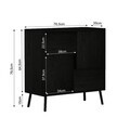 Dulap multifunctional, Hanah Home, Darien, 76.5x79.5x35 cm, PAL, Black Wood