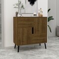 Dulap multifunctional, Hanah Home, Darien, 76.5x79.5x35 cm, PAL, Nuc Istanbul / Lemn negru