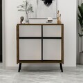 Dulap multifunctional, Hanah Home, Darien, 76.5x79.5x35 cm, PAL, Nuc Istanbul / Lemn negru
