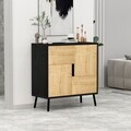 Dulap multifunctional, Hanah Home, Darien, 76.5x79.5x35 cm, PAL, Lemn negru / Stejar safir