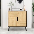 Dulap multifunctional, Hanah Home, Darien, 76.5x79.5x35 cm, PAL, Lemn negru / Stejar safir