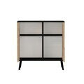 Dulap multifunctional, Hanah Home, Darien, 76.5x79.5x35 cm, PAL, Lemn negru / Stejar safir