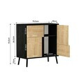 Dulap multifunctional, Hanah Home, Darien, 76.5x79.5x35 cm, PAL, Lemn negru / Stejar safir