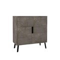 Dulap multifunctional, Hanah Home, Darien, 76.5x79.5x35 cm, PAL, Marmură / Lemn negru