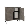 Dulap multifunctional, Hanah Home, Darien, 76.5x79.5x35 cm, PAL, Marmură / Lemn negru