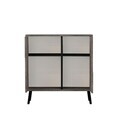 Dulap multifunctional, Hanah Home, Darien, 76.5x79.5x35 cm, PAL, Marmură / Lemn negru
