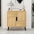 Dulap multifunctional, Hanah Home, Darien, 76.5x79.5x35 cm, PAL, Stejar Safir / Lemn Negru