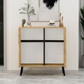 Dulap multifunctional, Hanah Home, Darien, 76.5x79.5x35 cm, PAL, Stejar Safir / Lemn Negru