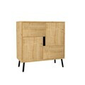Dulap multifunctional, Hanah Home, Darien, 76.5x79.5x35 cm, PAL, Stejar Safir / Lemn Negru