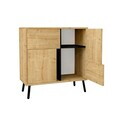 Dulap multifunctional, Hanah Home, Darien, 76.5x79.5x35 cm, PAL, Stejar Safir / Lemn Negru