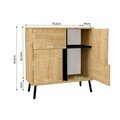 Dulap multifunctional, Hanah Home, Darien, 76.5x79.5x35 cm, PAL, Stejar Safir / Lemn Negru