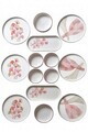 Set de mic dejun, Hermia, 430KSV1384, Ceramica, Platou: 25 x 11 x 3,5 cm (2 bucăți), Multicolor
