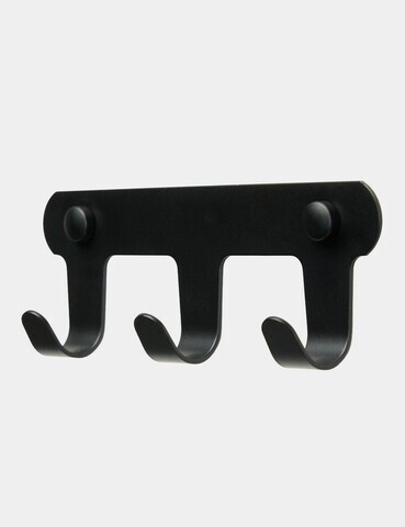 Cuier de perete, Hanah Home, Smart 3, 16.5x6x3 cm, Inox, Negru
