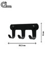 Cuier de perete, Hanah Home, Smart 3, 16.5x6x3 cm, Inox, Negru