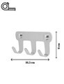 Cuier de perete, Hanah Home, Smart 3, 16.5x6x3 cm, Inox, Crom