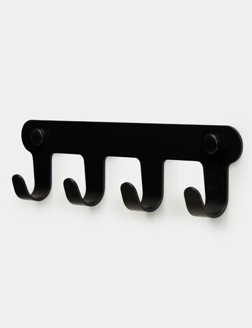 Cuier de perete, Hanah Home, Smart 4, 22.5x6x3 cm, Inox, Negru