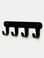 Cuier de perete, Hanah Home, Smart 4, 22.5x6x3 cm, Inox, Negru