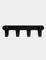Cuier de perete, Hanah Home, Smart 4, 22.5x6x3 cm, Inox, Negru
