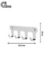 Cuier de perete, Hanah Home, Smart 4, 22.5x6x3 cm, Inox, Crom