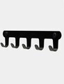 Cuier de perete, Hanah Home, Smart 5, 28.5x6x3 cm, Inox, Negru