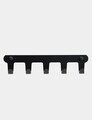 Cuier de perete, Hanah Home, Smart 5, 28.5x6x3 cm, Inox, Negru