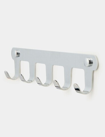 Cuier de perete, Hanah Home, Smart 5, 28.5x6x3 cm, Inox, Crom
