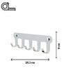 Cuier de perete, Hanah Home, Smart 5, 28.5x6x3 cm, Inox, Crom