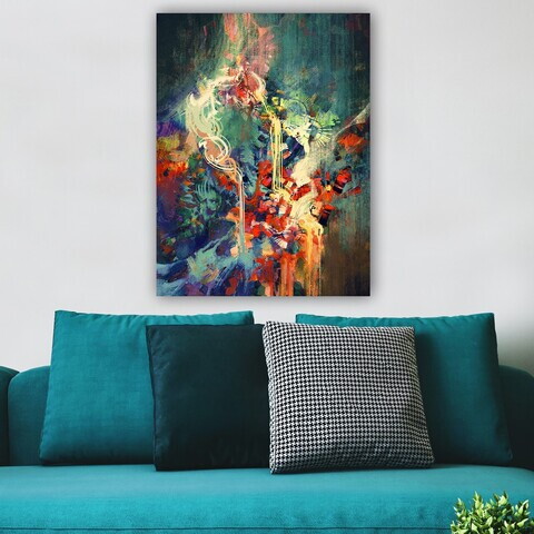 Tablou decorativ, 300140801_70100, Canvas, Rama din lemn (grosime 3 cm), Multicolor