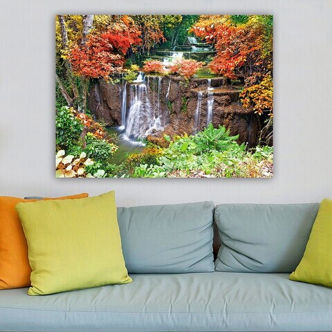 Tablou decorativ, 74015095_70100, Canvas, Rama din lemn (grosime 3 cm), Multicolor