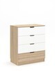 Dulap, Hanah Home, Lento, 75x90.5x44.5 cm, PAL, Stejar Sonomo / Alb