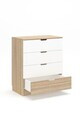 Dulap, Hanah Home, Lento, 75x90.5x44.5 cm, PAL, Stejar Sonomo / Alb