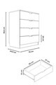 Dulap, Hanah Home, Lento, 75x90.5x44.5 cm, PAL, Stejar Sonomo / Alb