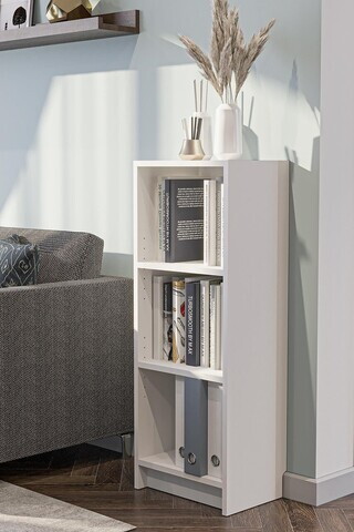 Corp biblioteca, Hanah Home, Bili 3 Shelf, 40x105x28 cm, PAL, Alb