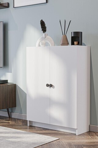 Corp biblioteca, Hanah Home, Bili 3 Shelf 2 Lid, 80x105x28 cm, PAL, Alb